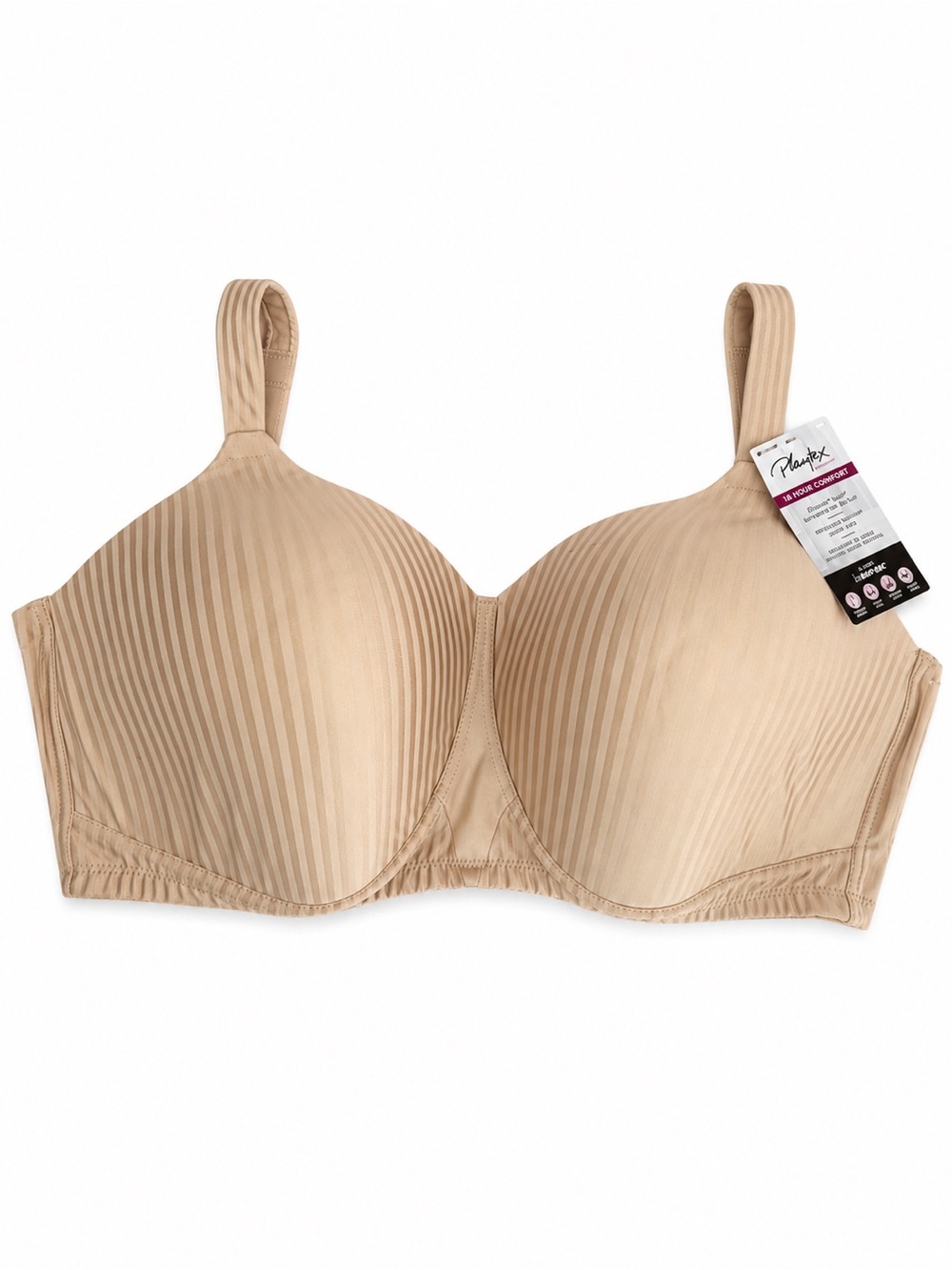 Playtex Striped Nude Full Coverage Bra - Tan